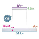 Pendente Matrix Slim Clean Branco 30W 3000K Luz Direta e Indireta 34294 ST1558-Opus-Starlumen