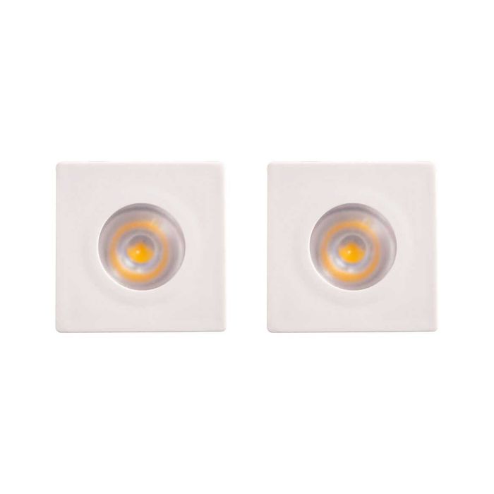 Kit C/2 Mini Embutido Branco 1W 3000k p/ Armários Nichos Prateleiras 34416 Opus St1355