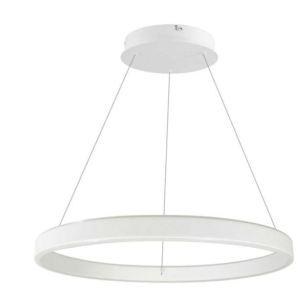 Lustre Pendente Halo Anel LED 60cm 64W Pé Direito Duplo 34461 St1477 -Branco