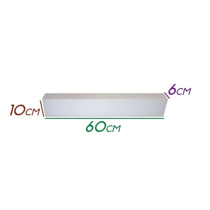 Plafon Luminária LED Sobrepor 10x60cm 24w 3000K St1233