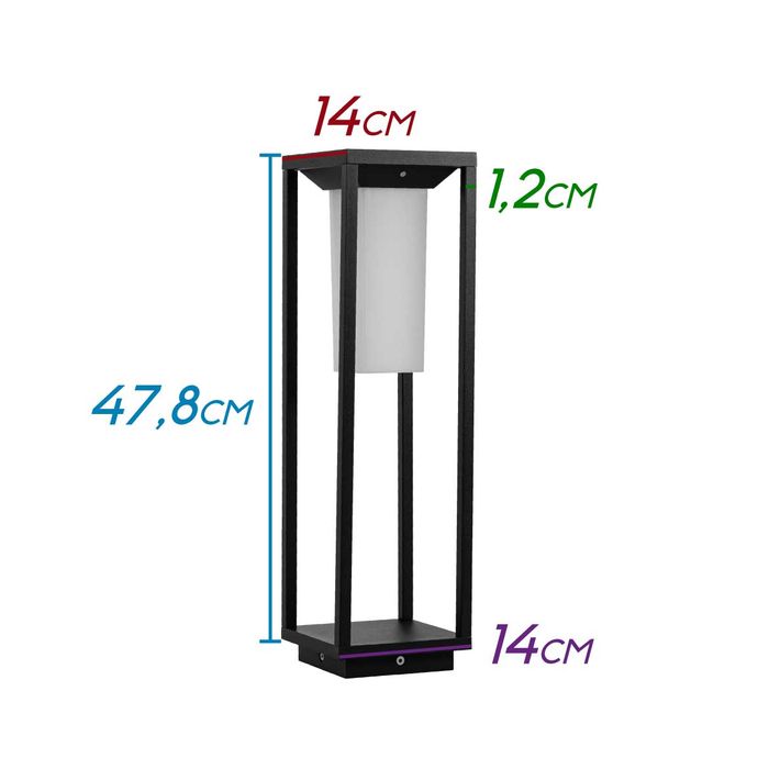 Poste Luz Solar de Jardim LED Branco Quente  HM36649 Opus ST2512