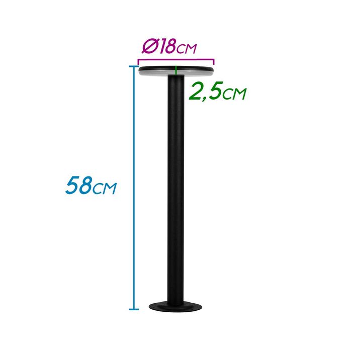 Luminária de Piso Poste de Jardim Aura LED 10W HM36953 Opus ST2505