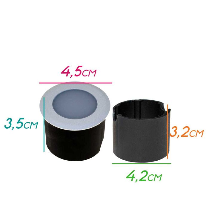 Mini Luminária Embutir LED 0,3W 2700k IP66 3971 ST1626
