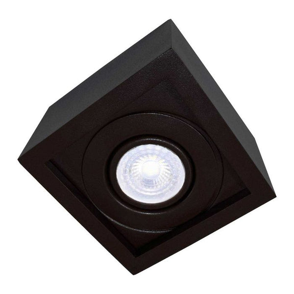 Plafon Preto Spot Quadrado Sobrepor Gu10 P/ Dicróica Mr16 4500/11 PT/TEXT St1577