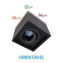 Plafon Spot Preto Quadrado Premium Sobrepor E27 P/ Par20 4501/11 St1576