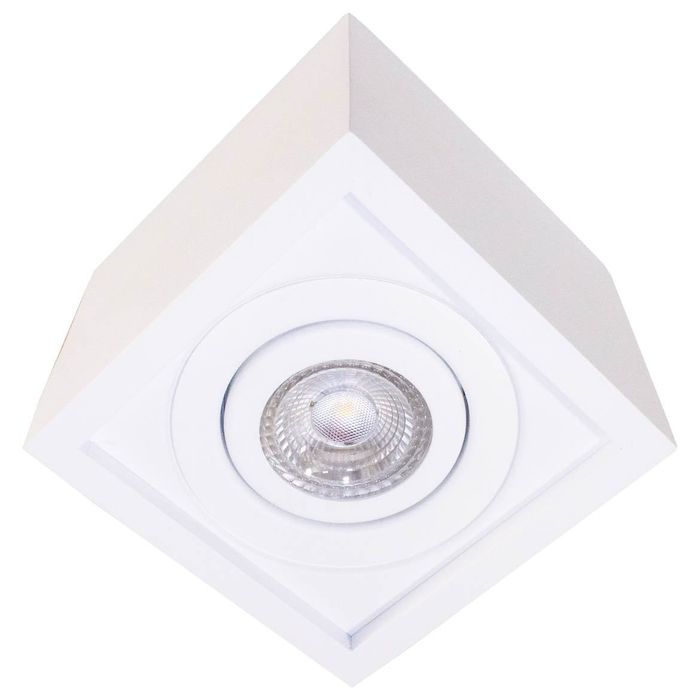Plafon Spot Branco Quadrado Premium Sobrepor E27 P/ Par20 4501/11 St1576