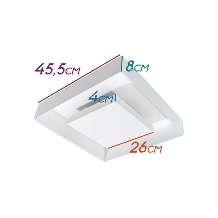 Plafon Sobrepor Quadrado 45cm Luz Indireta para 4xE27 251/5E BT St1215