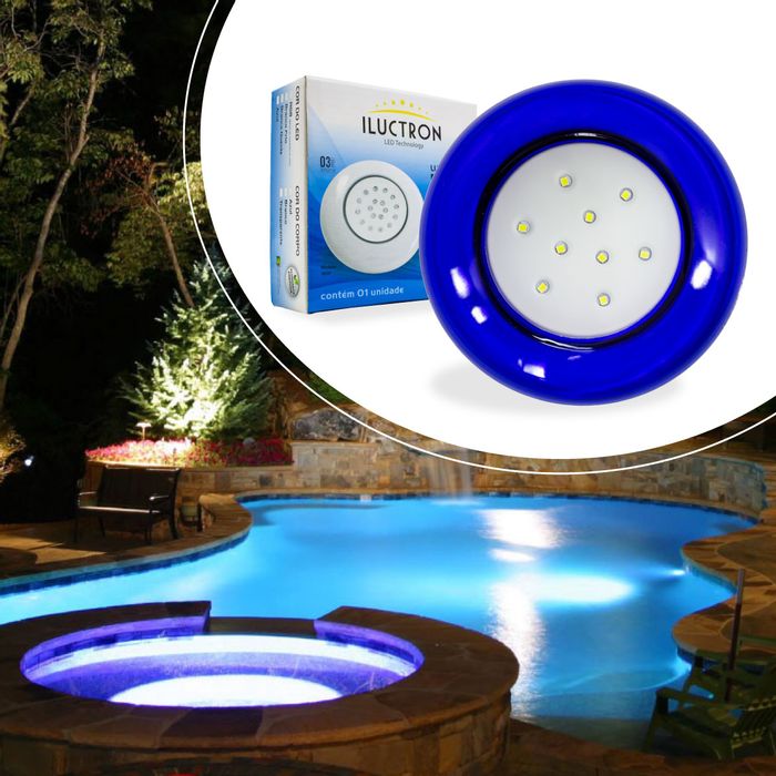 Luminária Piscina LED 6500K 9W Smd Ø125mm Azul 50024 St1064