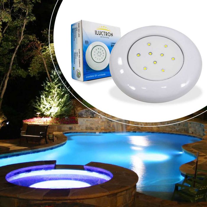 Luminária Piscina LED 6500K 9W Smd Ø125mm Branco 50028 St1064