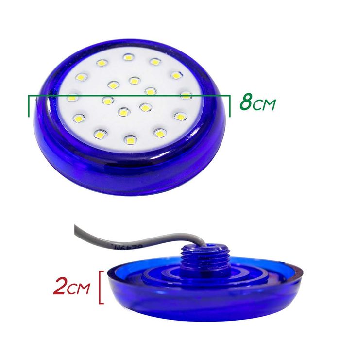 Luminária Piscina LED 6500K 18W Ø80mm Azul 50036 St1076