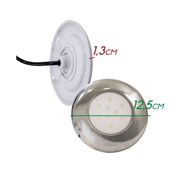 Luminária Piscina Led Smd Ø125mm Cromada 9w Luz 6500k 50059 St1059