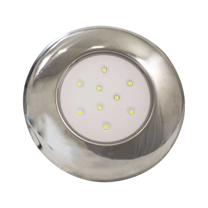 Luminária Piscina Led Smd Ø125mm Cromada 9w Luz 6500k 50059 St1059