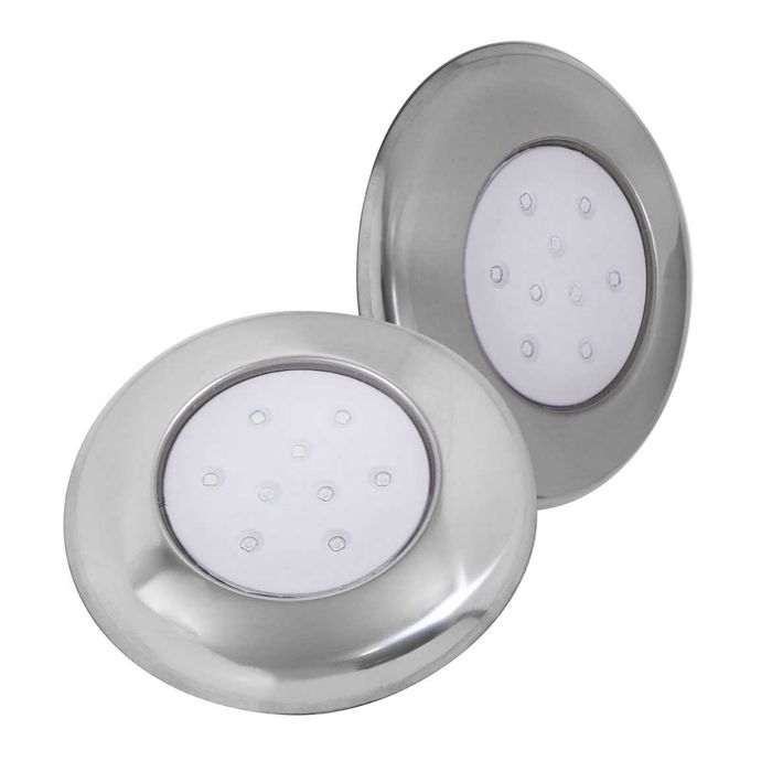 Luminária Piscina Led Smd Ø125mm Cromada 9w Luz Azul 50061 St1092