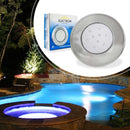 Luminária Piscina Led Smd Ø125mm Cromada 9w Luz Rgb 50062 St1069