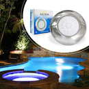 Luminária Piscina Led Smd Ø125mm Cromada 18w Luz Azul 50065 St1089