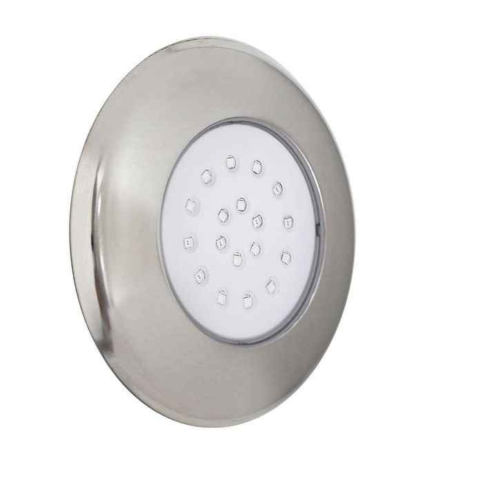 Luminária Piscina Led Smd Ø125mm Cromada 18w Luz Rgb 50066 St1079