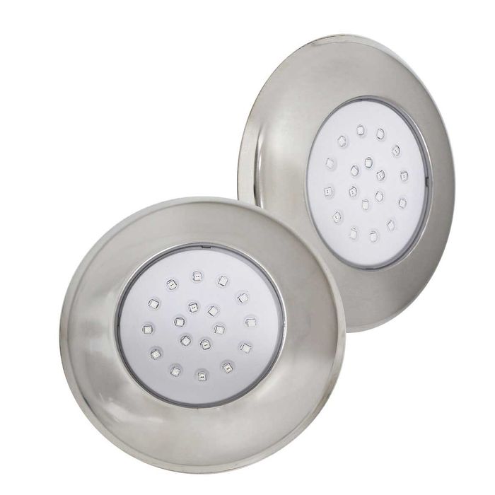 Luminária Piscina Led Smd Ø125mm Cromada 18w Luz Rgb 50066 St1079