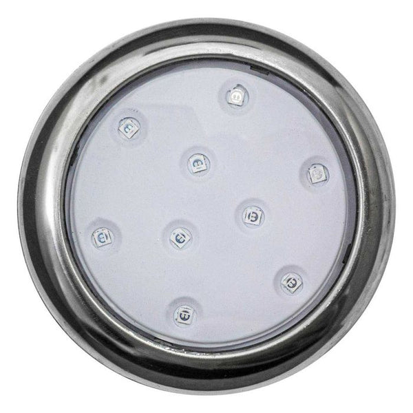 Luminária Piscina Led Ø80mm 9w Cromado Branco Frio  50067 St1849