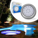 Luminária Piscina Led Ø80mm Cromada 18w Luz Azul 50073 St1083