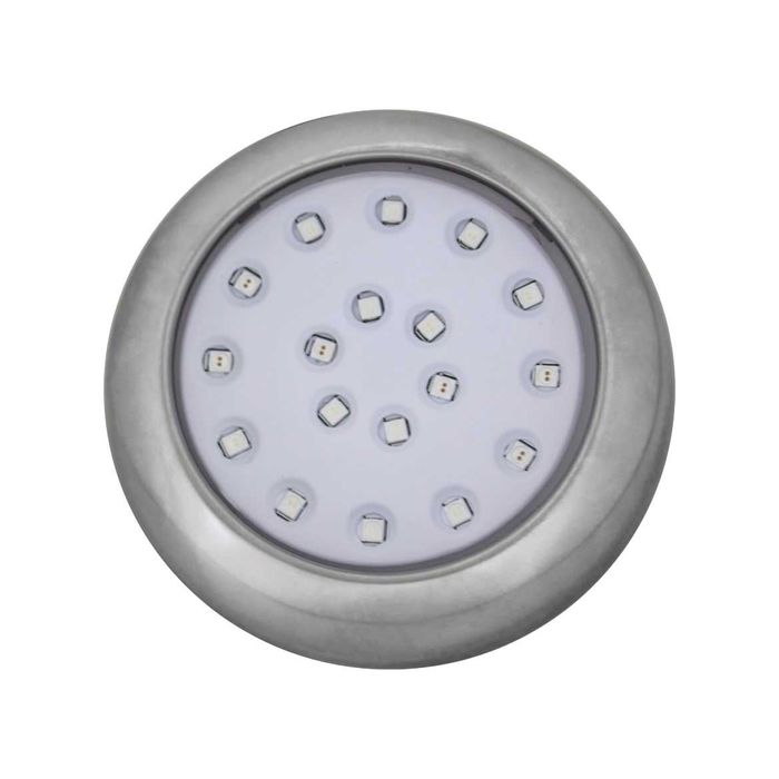 Luminária Piscina Led Ø80mm Cromada 18w Luz Rgb 50074 St1084