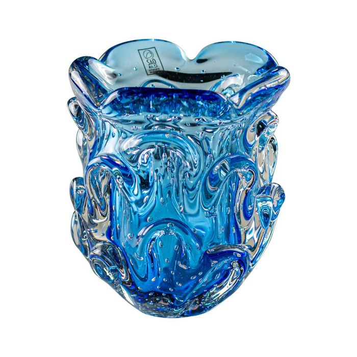 Vaso Mini Aspente Azul Murano São Marcos 5035M St2255
