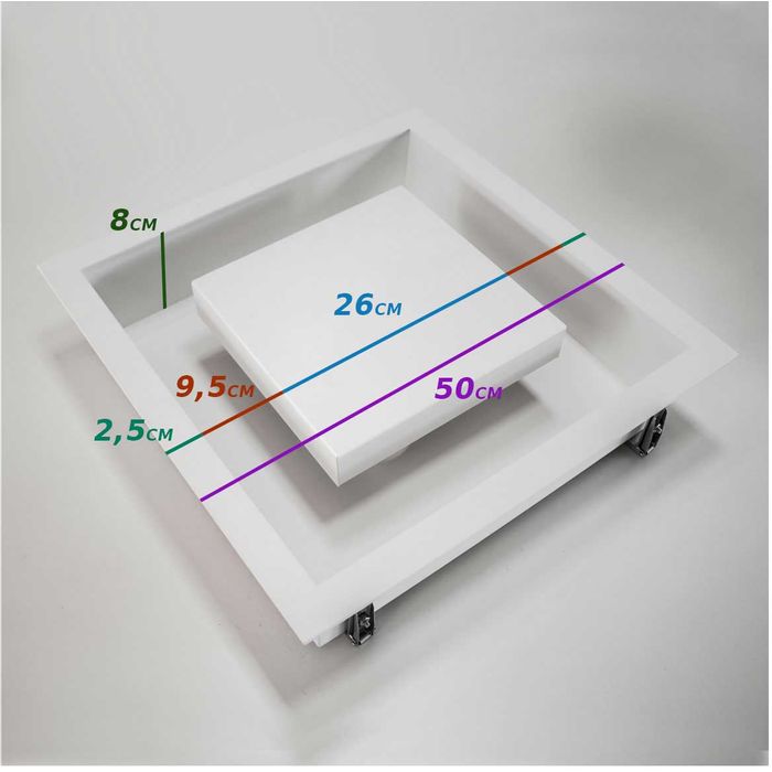 Plafon Luz Indireta 50x50cm Embutir Para Lâmpadas E27 250/5E BT St679