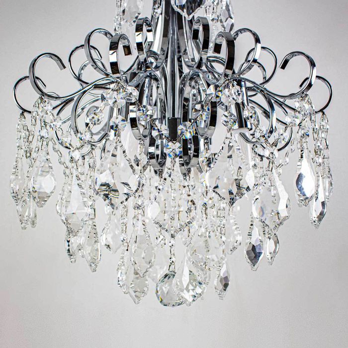 Lustre Clássico Cristal Malipiero P/4 E14 Tupiara 5204 CR CT St1365