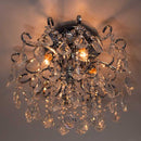 Plafon Malipiero com Cristais e Metal  p/ 4 Lâmpadas E14 5204 PL CR St1354