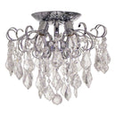 Plafon Malipiero com Cristais e Metal  p/ 4 Lâmpadas E14 5204 PL CR St1354