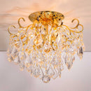 Plafon Malipiero com Cristais e Metal  p/ 4 Lâmpadas E14 5204 PL DR St1354