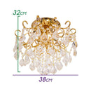 Plafon Malipiero com Cristais e Metal  p/ 4 Lâmpadas E14 5204 PL DR St1354