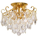 Plafon Malipiero com Cristais e Metal  p/ 4 Lâmpadas E14 5204 PL DR St1354