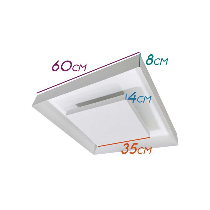 Plafon Sobrepor Quadrado 60cm Luz Indireta para 4xE27 251/6E BT St1213