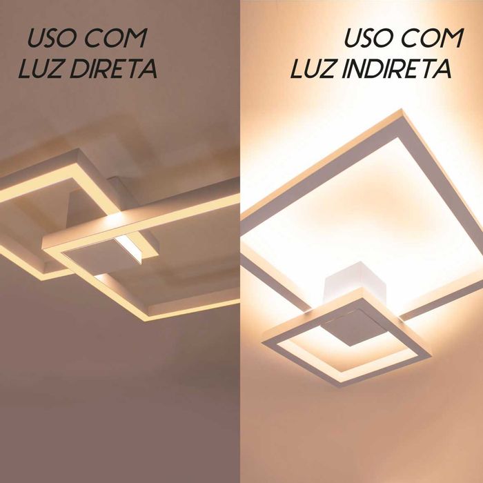 Plafon Arandela Fit Branco LED 58W Luz Direta ou Indireta 701LED3-BT ST1254