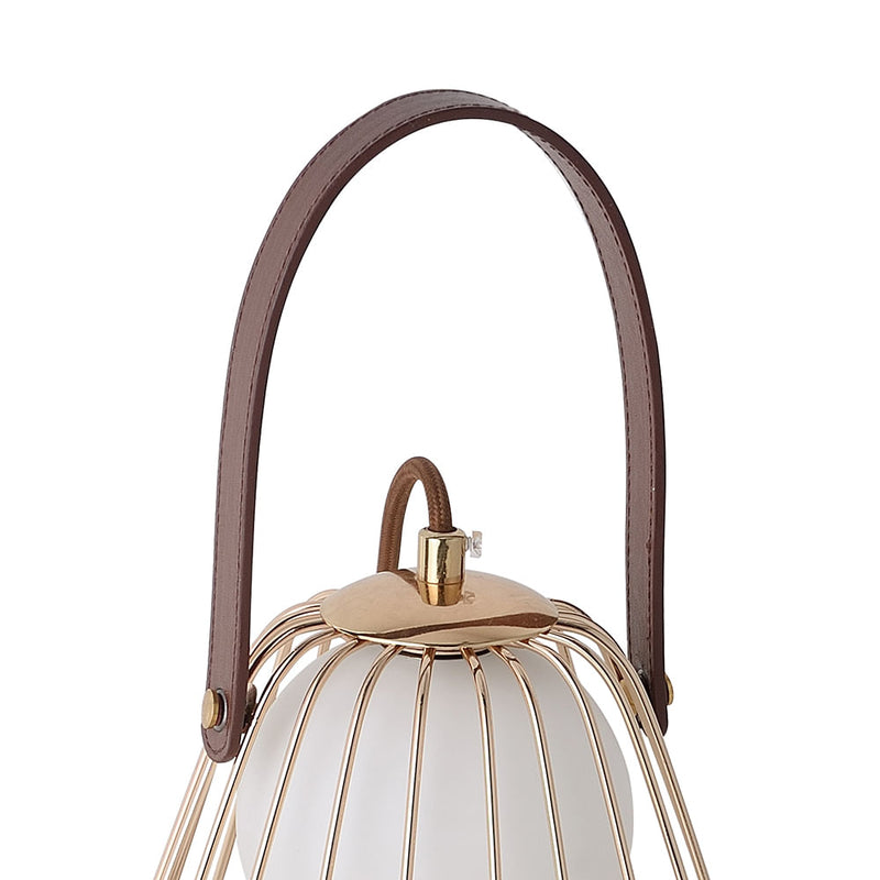 Abajur Lamp Dourado e Branco (d)18cm (a)22cm  1xg9 40w - ML001G - Bella Iluminação