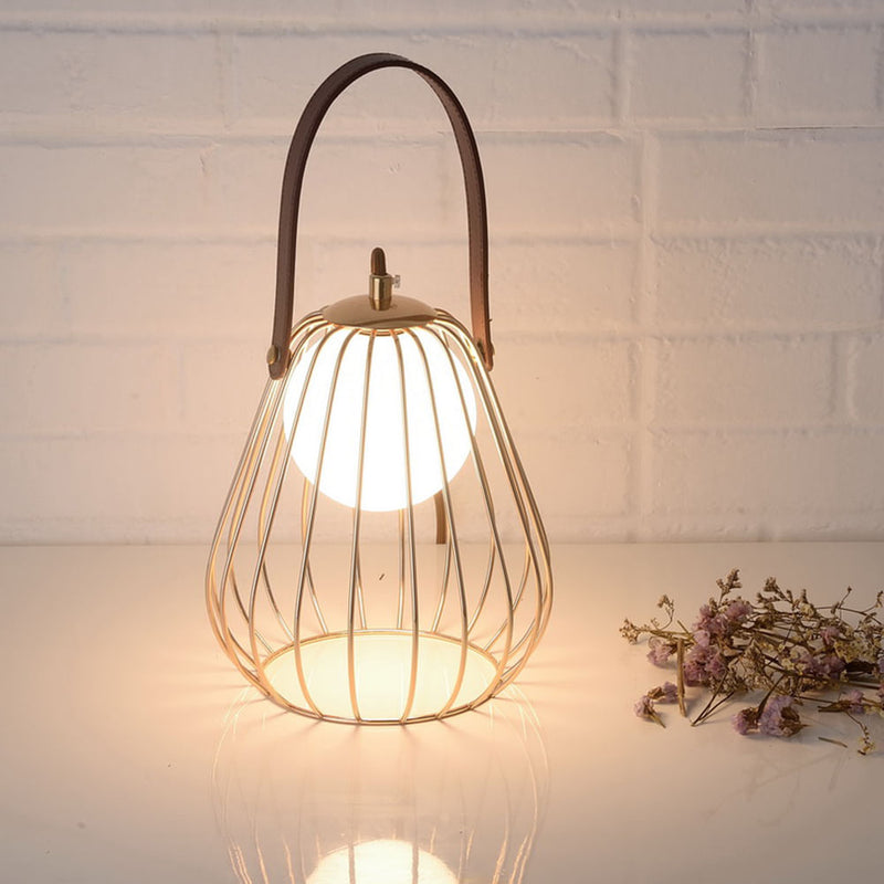 Abajur Lamp Dourado e Branco (d)18cm (a)22cm  1xg9 40w - ML001G - Bella Iluminação