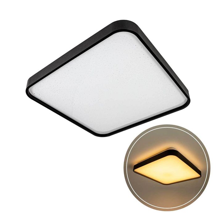 Plafon LED 24W em Metal e Acrílico Black 40x40cm ST1935