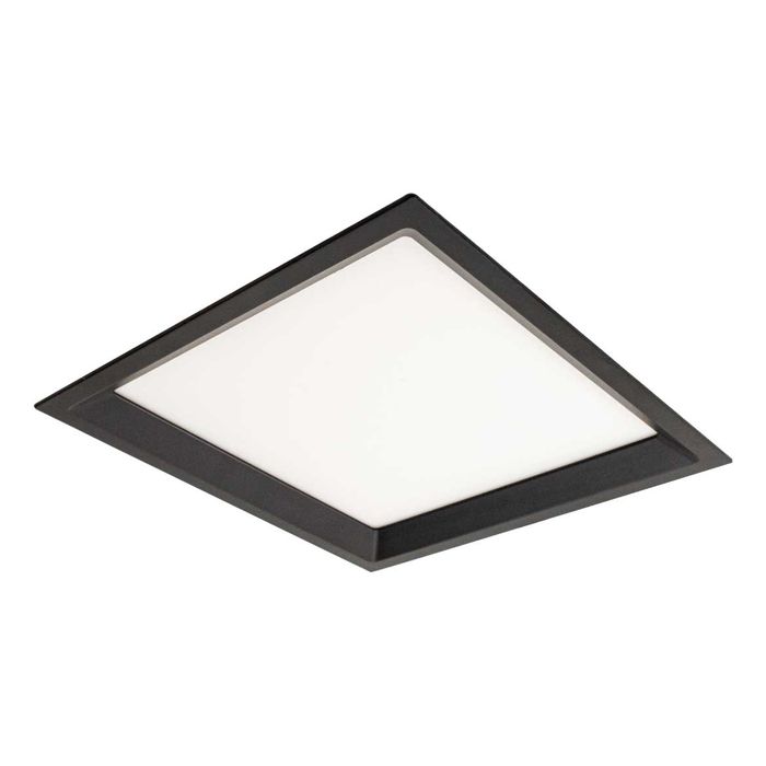 Painel Plafon Embutir Recuado LED 18W Branco Quente Preto HM80211 ST1947