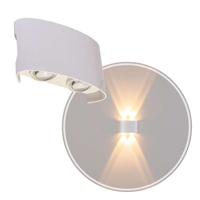 Arandela Clessidra Branca LED 4W 3000K IP65 Opus Efeito Luz ST2643