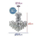 Lustre Clássico Bemmel Blend Cromado e Cristais transparentes 9306 CR CT P/ 6x E14 ST1366