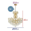 Lustre Clássico Bemmel Blend Dourado e Cristais transparentes 9306 DR CT P/6x E14 ST1366