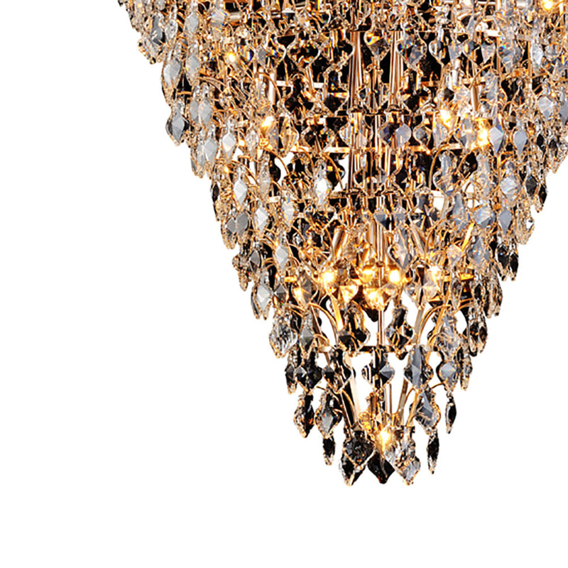 Lustre Paris Dourado e Transparente (d)85cm (a)89cm  17xe14 680w - AQ024L - Bella Iluminação