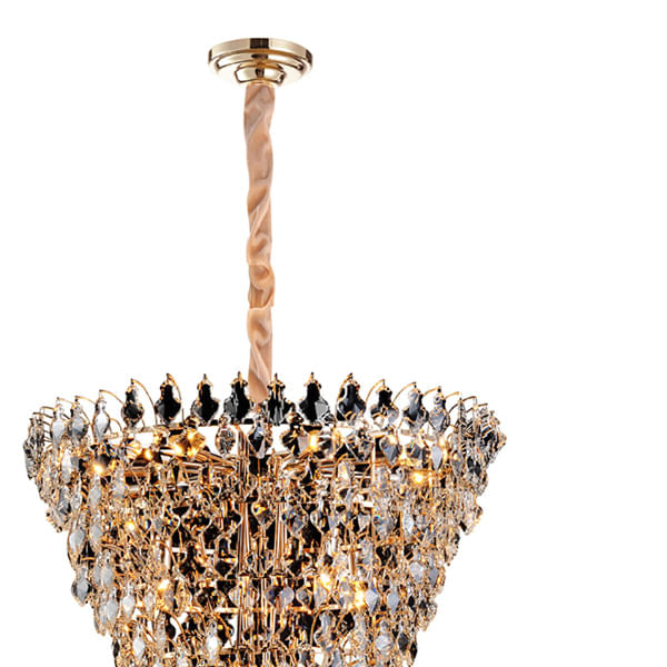 Lustre Paris Dourado e Transparente (d)85cm (a)89cm  17xe14 680w - AQ024L - Bella Iluminação