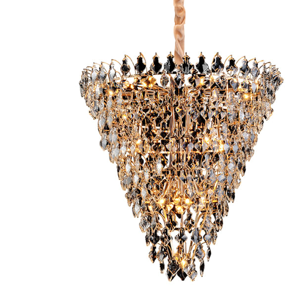 Lustre Paris Dourado e Transparente (d)85cm (a)89cm  17xe14 680w - AQ024L - Bella Iluminação