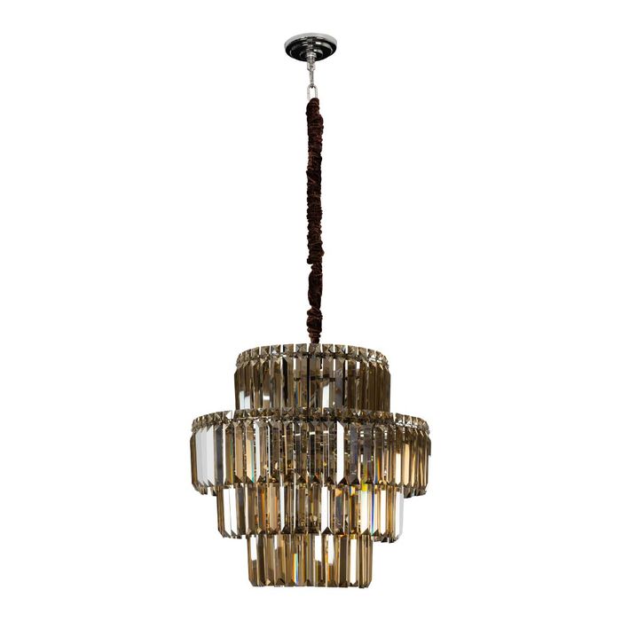 Pendente Hera Cromado e Cristal Conhaque AQ030C Bella ST2444