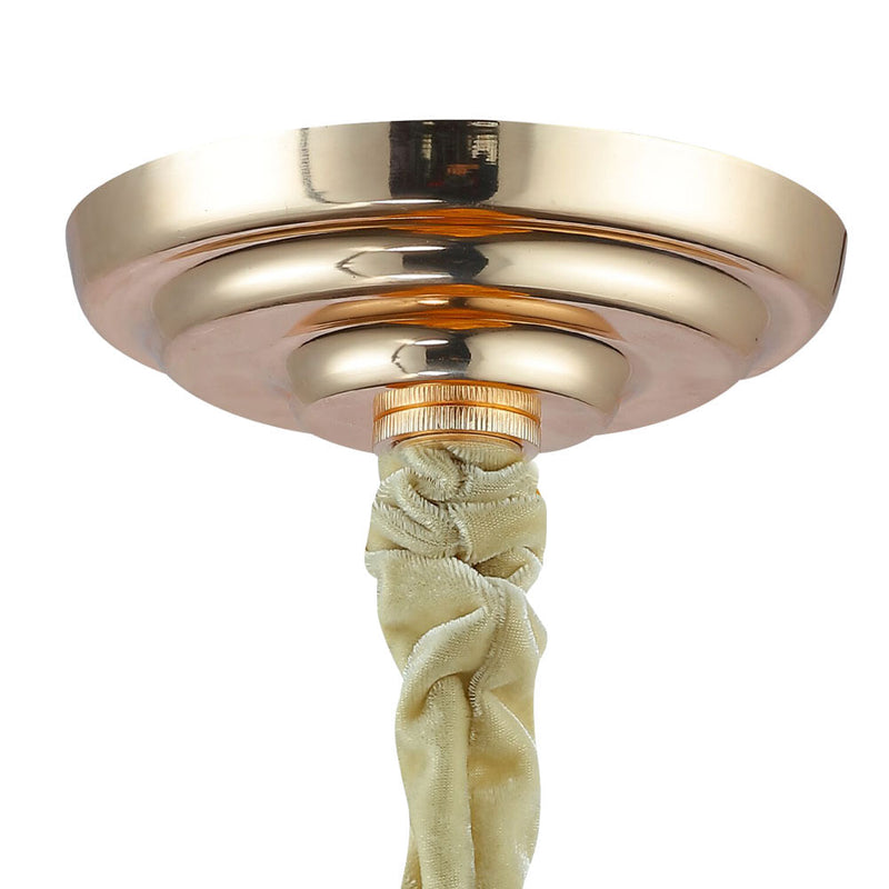 Pendente Vivi Dourado e Conhaque (d)60cm (a)42cm  9xe14 360w - AQ031G - Bella Iluminação