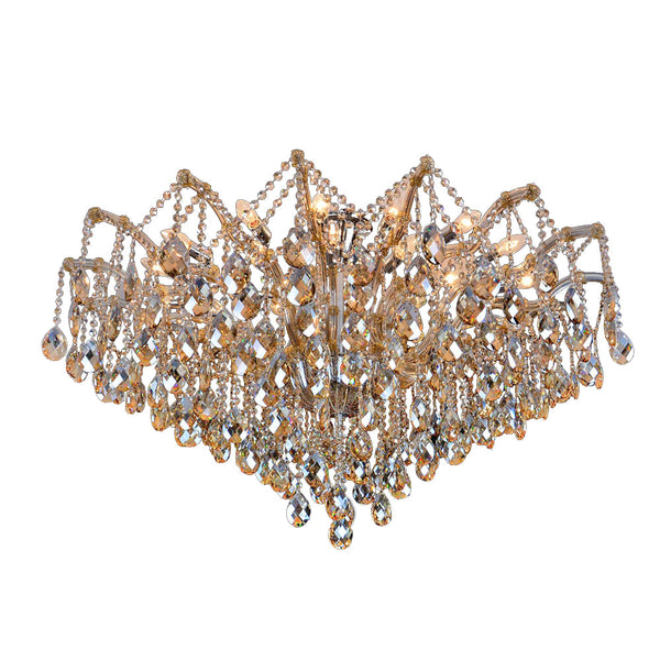 Plafon Teia d 120cm X 75cm  24xe14 127v / 220v Champagne e Cromado - AR003A - Bella Iluminação