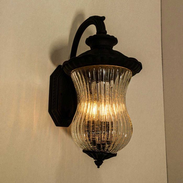 Arandela Colonial Preta 43cm P/ 2 Lâmpadas E14 AR8173-2WL-BK St1726