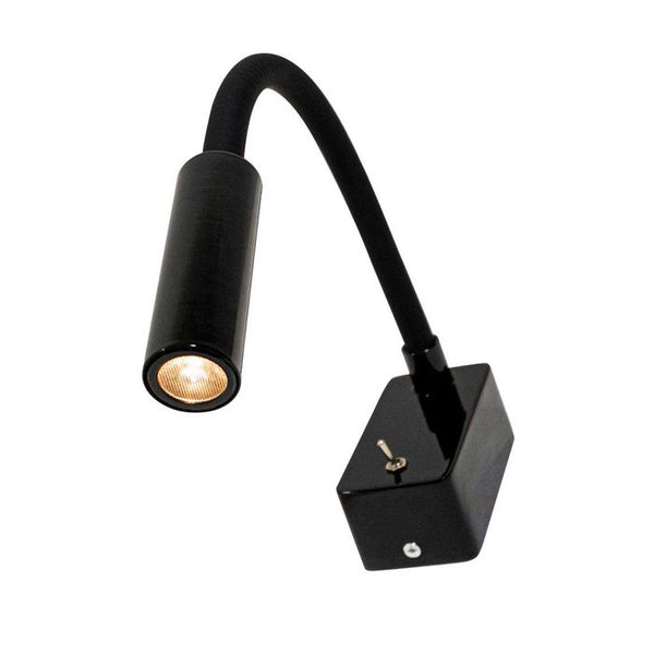 Arandela Abajur Preta Cabeceira Articulada Led Integrado 3w 20905  St1744