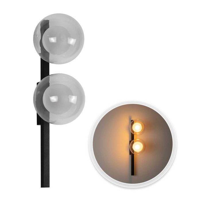 Arandela Orbit Preta  ARH1535TRPT Globo Esfera Vidro Studioluce ST2060